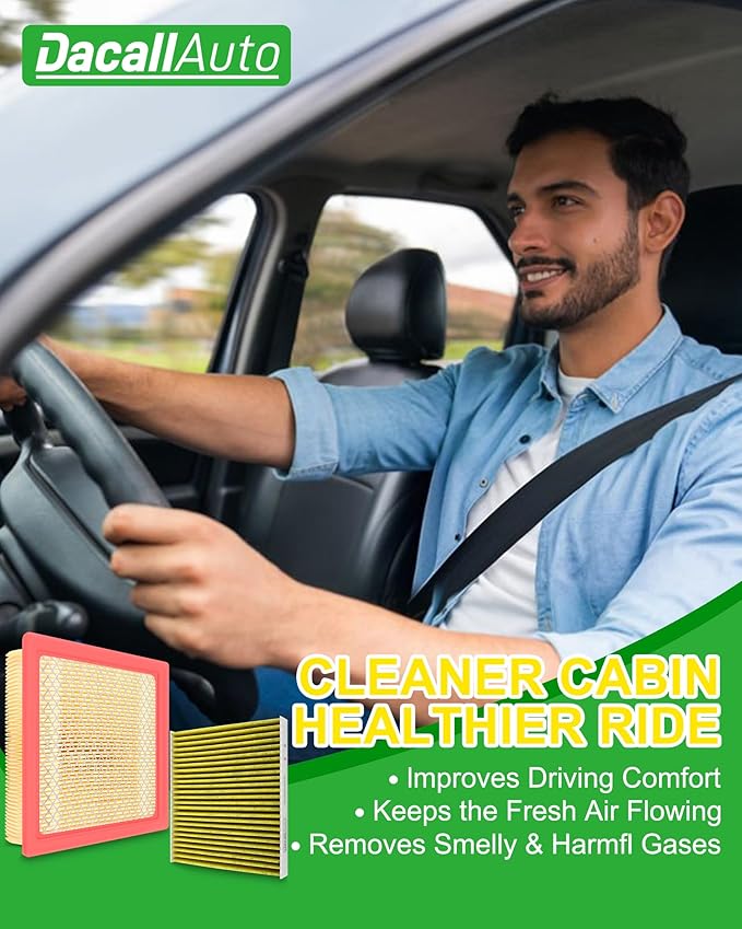 Activated Carbon Cabin & Engine Air Filter Set fit for Ram 6.4/6.7L 2500 3500 4500 5500, Replace Part NO. 53034051AB 68406048AA