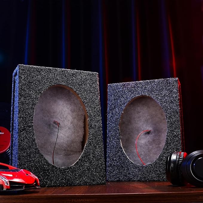 BBTO 2 Pcs Angled Style Car Audio Speaker Box 6x9 Speaker Boxes Car Audio Enclosures Sturdy Constructed Truck Speaker Box for Home Vehicle Subwoofer Sound Supplies(8.66 x 4.72 x 12.8 Inch)
