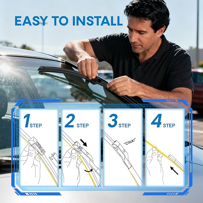 5 PLUS® Silicone Windshield Wipers 24 and 18 Inch Replacement For MAZDA CX5 CX-5 CX 5 2021-2017 CX9 2021-2016 6 2020-2018, Automotive Replacement Windshield Wipers With Water Repellent