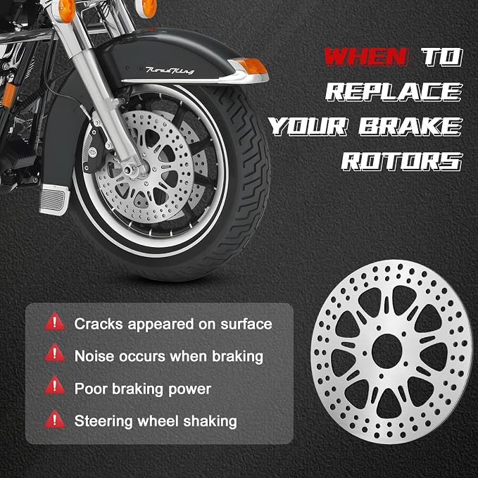 2 * 11.8'' Front Brake Rotors Compatible with Harley Rotor Road Glide,Road King, Electra Glide,Street Glide,Tri Glide,Dyna,Fat Bob,Low Rider s,V-Rod,Brushed Finish Stainless