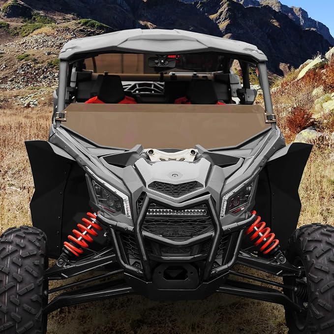 A & UTV PRO Maverick X3 Half Windshield Dark Tinted, Compatible with 2017-2025 Can Am Maverick X3 XRS XDS Turbo R Max,Dark Tint Standard Polycarbonate Construction Window | 250x Stronger Than Glass