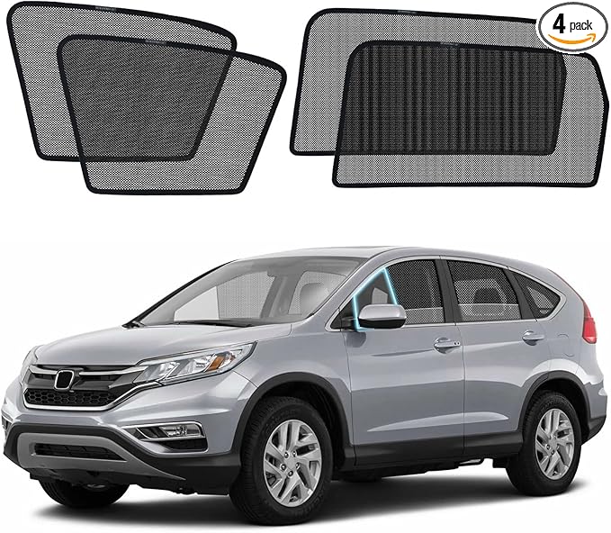 CRV Specific Side Window Sun Shades, 2017-2022 Vehicle Interior Shade for Baby Mesh Covers, Breathable, UV Protection and Heat Insulation (CRV（2017-2022）, Front+Rear side-4pcs)