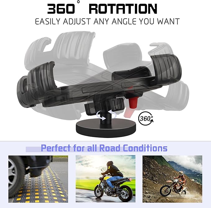 ULIBERMAGNET Motorcycle Magnetic Phone Mount,Heavy Duty Adjustable Magnetic Cell Phone Holder with Security Lock,Anti Shake 360° Rotation,Compatible with Motorcycles,ATV,UTV,Golf Cart,Car,Cruises