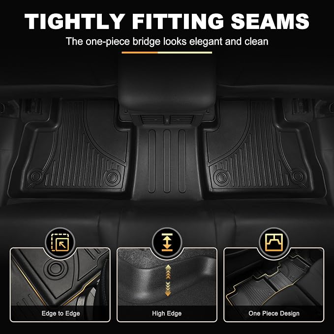 Floor Mats & Cargo Liner for Mercedes-Benz C-Class Sedan 2022-2026 | All Weather Custom Fit Floor Liners & Trunk Mat for C300 C43 AMG C63 AMG, Black