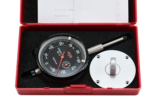 Shars 0.5" Dial Indicator Premium Series, 0.001" Graduation, AGD2, Lug Back with Calibration 303-3225 P]