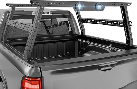 YZONA Adjustable 16-24.8" High Truck Cargo Rack Bed Racks Cargo Carrier with 2 LED Lights Compatible with Silverado/Sierra/Ram/Tacoma/Tundra/Titan/Frontier/Canyon/Gladiator JT/Ford F-Series