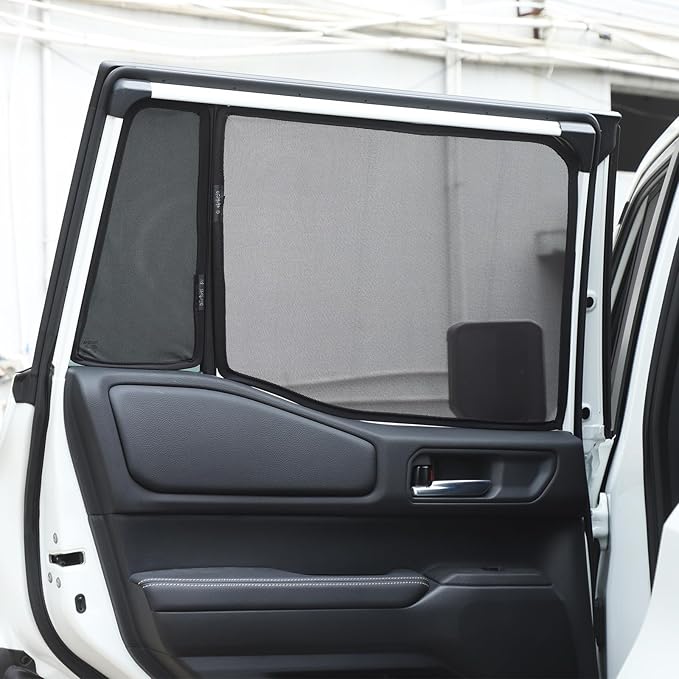 Rear Side Window Shades for Toyota Land Cruiser Prado LC250 2024-2026 Breathable Mesh Net Curtains Car Window Screen Cover UV Blocker Sun Protector Glare HeatShield Privacy Protector Window Sunshade