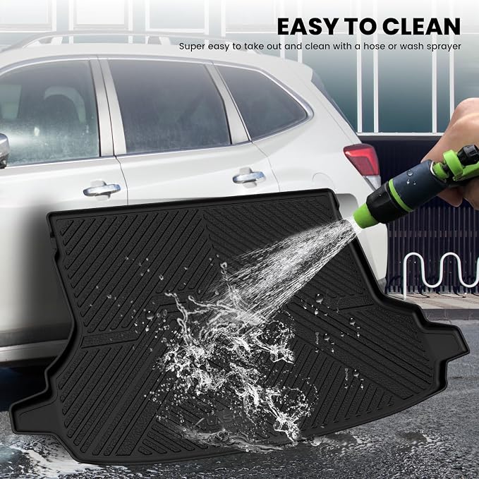 LASFIT Cargo Mat for Subaru Forester 2024 2023 2022 2021 2020 2019, All Weather TPE Custom Fit Easy Clean Durable No-Curling Trunk Mat for Forester 2019-2024 Cargo Tray Liner,Black