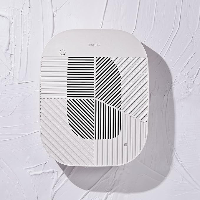 KOMMA Lov Air Purifier for Bedroom, 3.1 inch Slim Wall mount & Stylish Standing type, Hepa Filter Air Cleaner, Remove Fine Dust, Smoke. (CreamWhite)