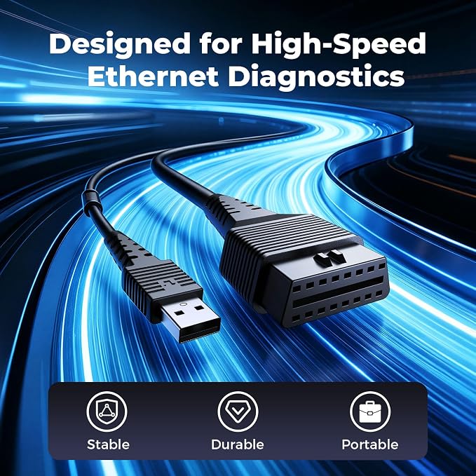 LAUNCH X431 DoIP Adapter Connector Cable, USB and 16 PIN Male to Female Cable, Doip Adpator for X431 Launch Scanner Compatible with PROS V 5.0, PRO3 V+, CRP919XBT, PRO3 APEX, PRO Dyno