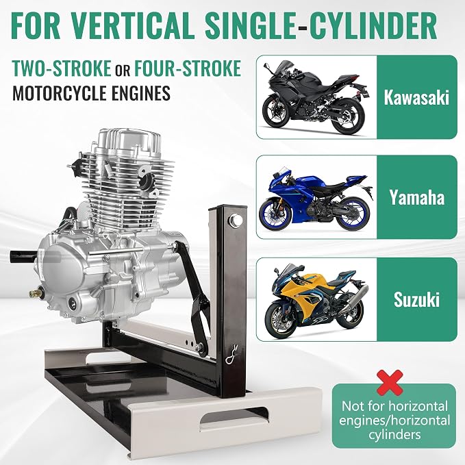 Motorcycle Engine Stand for All Vertical Single-Cylinder 2-Stroke or 4-Stroke Small Engines, Rotary Motocross Engine mounts