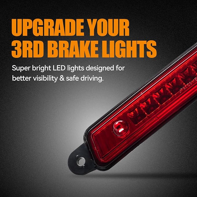 Third 3rd Brake Light LED for 2005-2015 Nissan Armada, High Mount Rear Brake Lights Assembly for 2004-2010 Infiniti QX56, Waterproof Center Cab Lamp Stop Light, Red Lens