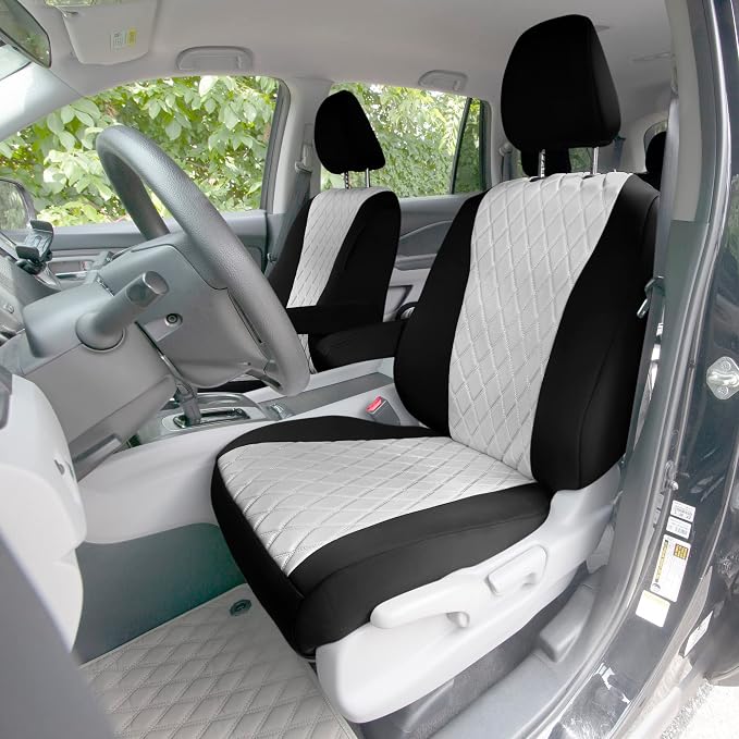 FH Group Custom Fit Car Seat Covers Specifically Made for 2016–2022 Honda Pilot, Front Set Gray Ultraflex Neoprene, Waterproof Car Seat Cover, Honda Accessories