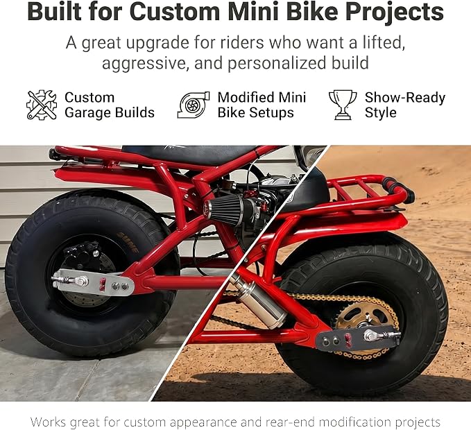 Mini Bike Bolt On Stretch Tab For Coleman B200R B200C B200V RB200 Realtree RT200 MEGA moto B212 MAX (Stock height)