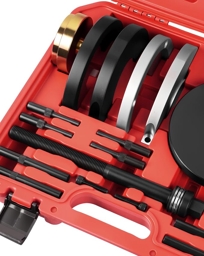 DAYUAN Front Wheel Bearing Removal & Installer Tool Kit | 82mm Wheel Bearings，Carbon Steel，Even Press Force，Fits Most FWD Cars & Light Trucks，Storage Case