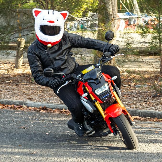 MotoLoot Helmet Cover for Motorcycle Helmet, Fun Rides and Gifts (Cover Only. Helmet Not Included) - Lucky Cat