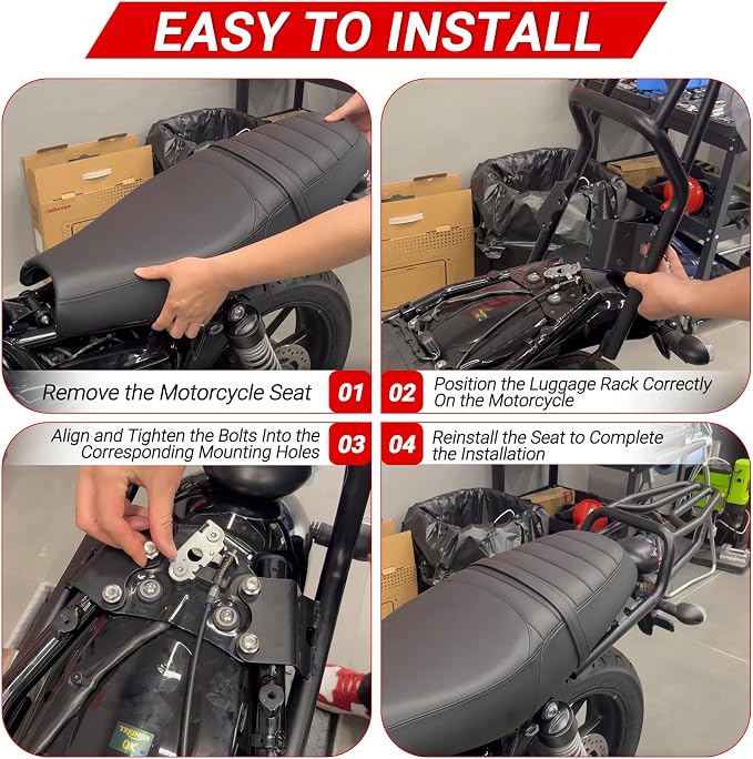 Luggage Rack for Speed Twin 900 2023-2024 Street Twin 900 2016-2022 | WOLFLINEMOTO Motorcycle Rear Support Shelf Mounting Rack High-Temp Powder Coating