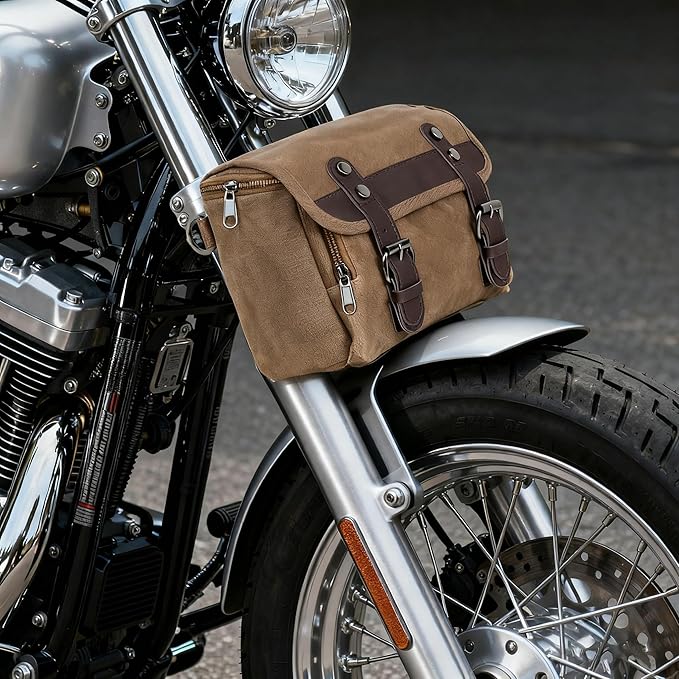 Motorcycle Bags Vintage Motorcycle Tool Bag Waterproof Messenger Bag Bike Tank Bag Saddle Bag Canvas Sissy Bar Bag Handlebar Bag for Powersports Camera Bag Gift for Men