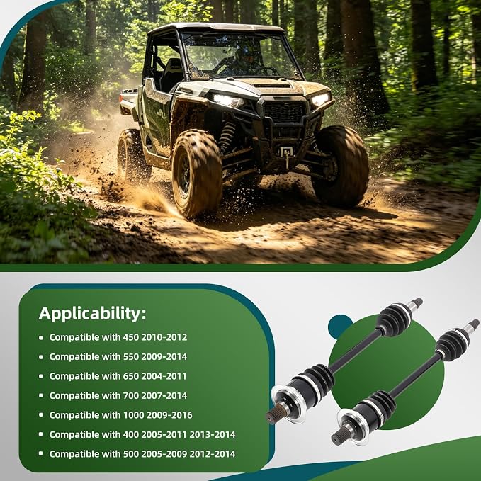 0502-811 Rear CV Axle Half Drive Shaft Compatible with 400 450 500 550 650 700 1000 2004 2005 2007 2008 2009 2010 2013 2014 2015 2016 1502-343 1502-798 1502-938