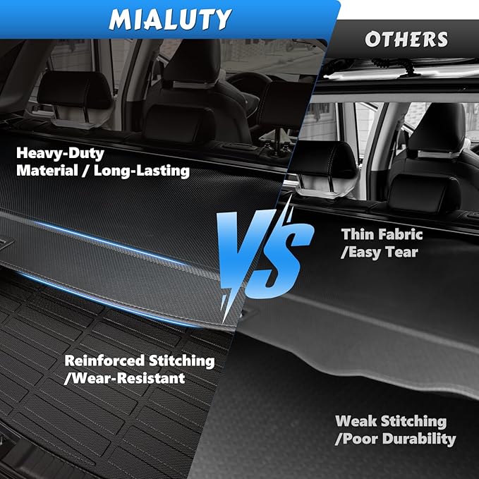 MIALUTY® Cargo Cover for 2020-2026 Mercedes Benz GLE350 GLE450 Retractable Trunk Cover GLE Accessories Anti-Peeping Anti-Theft Privacy Screen,Trunk Luggage Shield Shade Carbon Fiber Texture