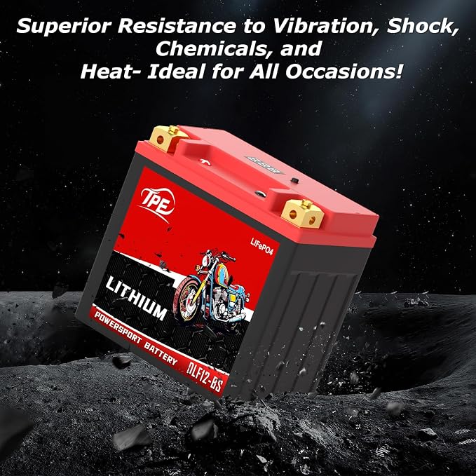Lithium Motorcycle Battery YTX12-BS 12V, Lightweight LiFePO4 Replacement, High Starting Power, Maintenance-Free Powersports Battery