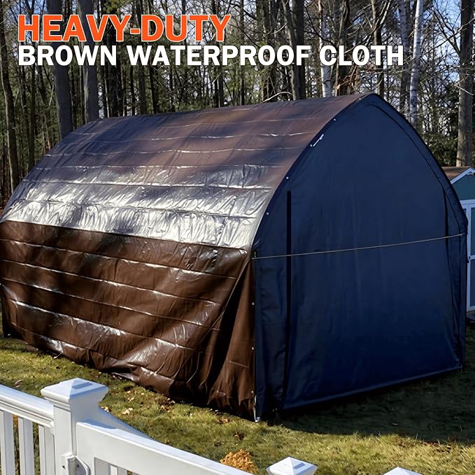 Tarps Heavy Duty Waterproof, 16 Mil Large Tarps with Grommets, UV Resistant and Tear&Fade Resistant, Brown Heavy Duty Tarps for Outdoors Patio Camping, 8 * 10FT