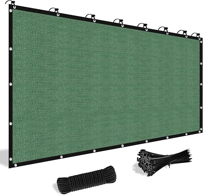 Shade&Beyond Customized Size 7' X 12' Shade Cloth with Grommets, 90% UV Protection UV Protection Mesh Tarp Sun Screens for Patio GN04, Green