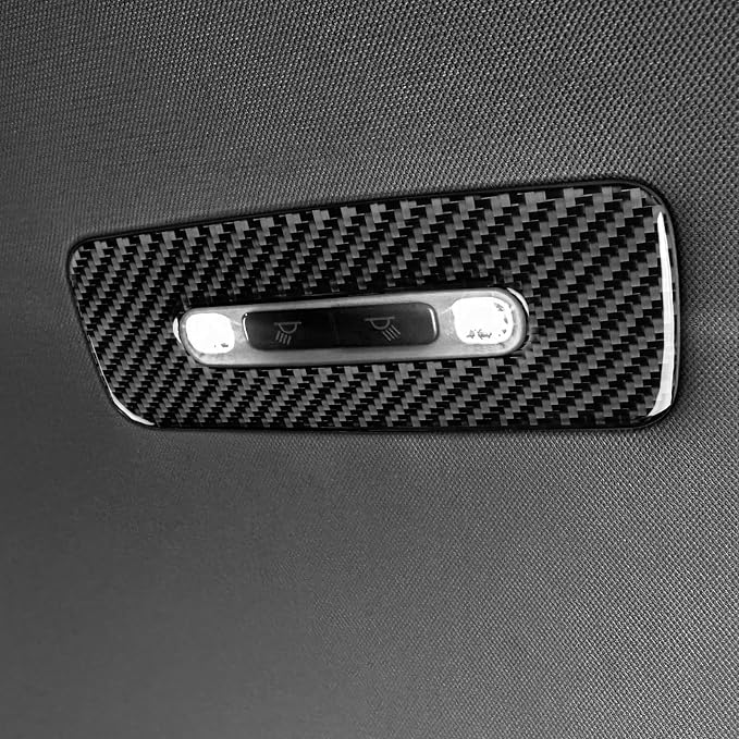 NVCNX Real Premium Carbon Fiber for Toyota Camry Accessories 2018-2024 2019 2020 2021 2022 2023 SE/LE/XSE/XLE/SE Nightshade/L/TRD Gas Hybrid Rear Reading Light Panel Cover Interior Trim Sticker 1PC