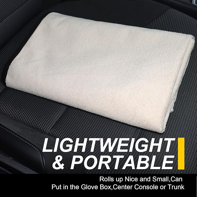 Back Seat Cover for Car Trucks Van SUV Jeep,Waterproof Rear Bench Towel Seat Covers for Dogs and Kids,Automotive Backseat Protector (Off-White)