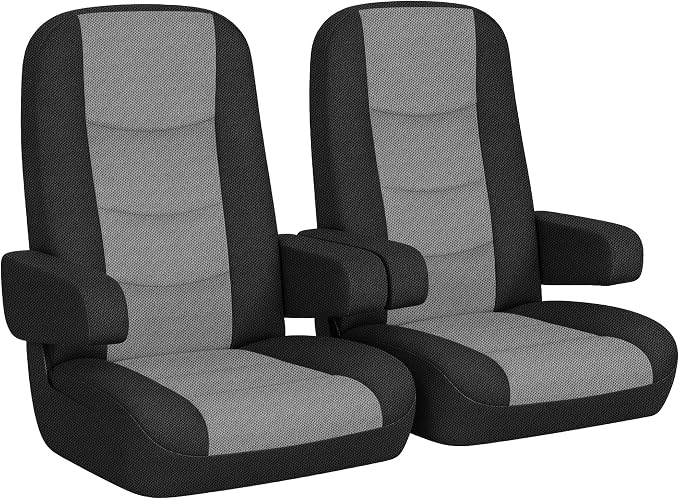 RV Seat Covers for Captains Chairs 2 Pack Class A Motorhome Seat with Arm Rest Covers Universal Fit Non-Slip Breathable Mesh Knit Gray
