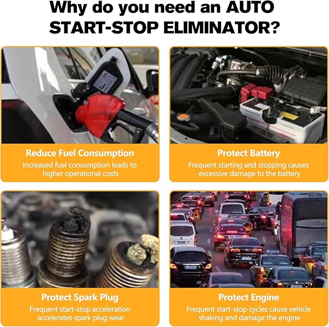 Autostop Eliminator Fit for 2021-2025 Ford F-150, Plug & Play Car Start Stop Eliminator, Auto Start-Stop Disabler Accessories, No Error Codes, Just Fits for Trucks with A-OFF Button, 6 Pin Connector