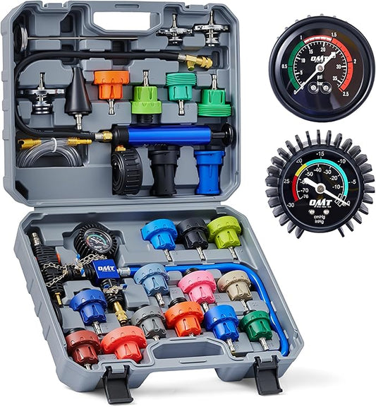 Orion Motor Tech Coolant Pressure Tester Kit, 33pc Master Coolant Vacuum Refill Kit with 23 Radiator Adapters, Radiator Cooling System Pressure Tester Kit with Vacuum Pump Vacuum Purge & Refill Tool