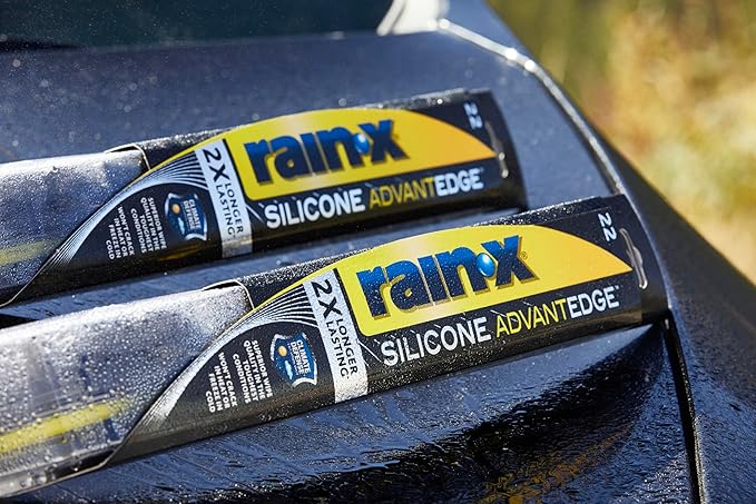 Rain-X Silicone AdvantEdge Wiper Blade 24" Windshield Wiper Blades Replacement, All-Weather Performance Lasts 2X Longer, Premium Beam, Installock Adapter for Easy Fit (Pack of 1)