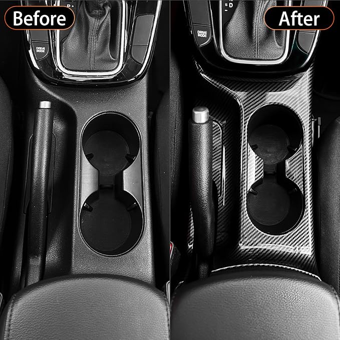 YOUTOOCAR Water Cup Holder Trim Cover Compatible with Kia Soul 2020-2026 Accessories (Carbon Fiber Pattern)
