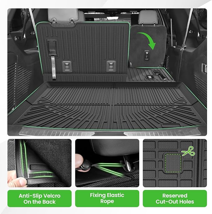 Cargo Liner for Chevy/Chevrolet Suburban & GMC Yukon XL & Cadillac Escalade ESV 2015-2020, All Weather Cargo Mats for Suburban Accessories, Heavy Duty TPE Trunk Mat, Car Accessories