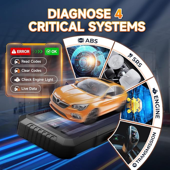 FOXWELL NT614 Elite OBD2 Scanner with 5 Resets ABS Bleeding/SAS Calibration/Oil/EPB/Throttle + OBD2 OBD II 16Pin Male to Female Diagnostic Extension Convert Cable Adapter 1m/ 39inch