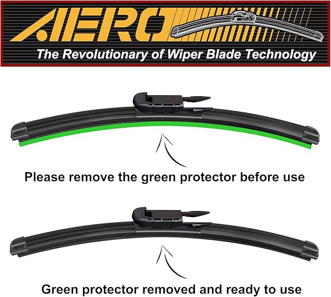 AERO Avenger 22"+22" Premium All-Season Windshield Wiper Blades with Extra Rubber Refills OEM Replacement for Mercedes-Benz GLE300d SLC300 SLC43 GLC43 AMG (Set of 2)