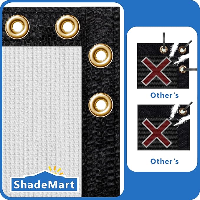 ShadeMart 8' x 50' Grey Fence Privacy Screen Windscreen Shade Fabric Cloth HDPE, 90% Visibility Blockage, with Grommets, Heavy Duty Commercial Grade, Cable Zip Ties Included (We Customize Size)