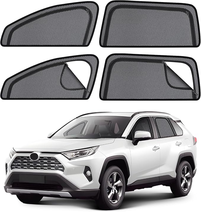 ZATOOOTO Car Window Shades for 2019-2024 Toyota RAV4 Sun Shade Exclusive Zipper Design for Easy Access Privacy Car Window Cover Sun Blocker for Heat UV Ray Protection for Midday Break Travel Camp