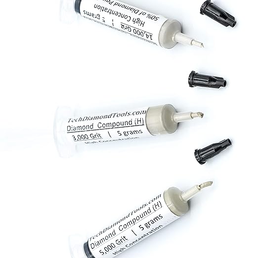 TechDiamondTools Kit of 3 Diamond Polishing Compound Polishing Paste USA Made 3000 5000 14000 Grit for Marble Glass Metal Rock Jewelry Resin Silver Gemstone with High Concentration of Diamond Powder