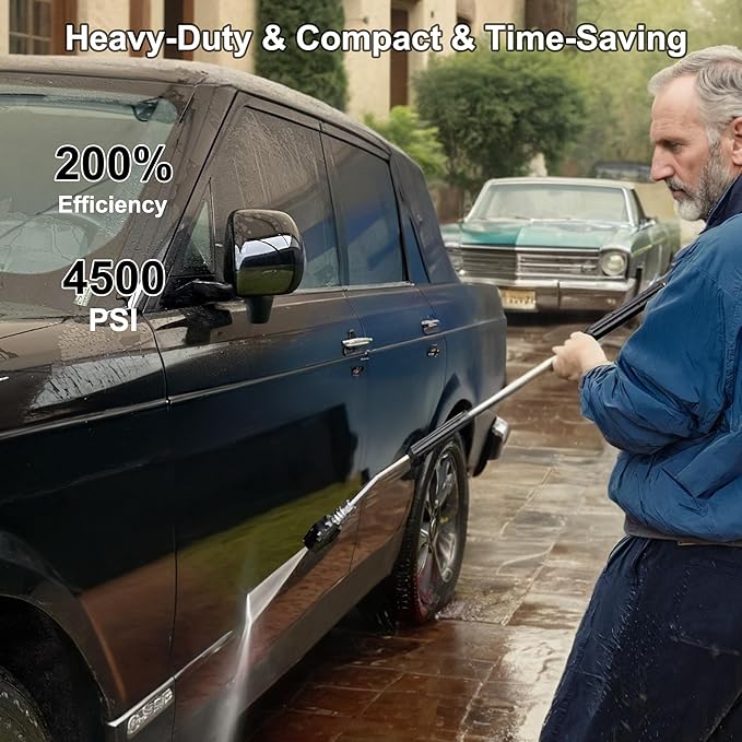 Raincovo Foam Cannon for Pressure Washer, Snow Clear Foam Cannon for Car Wash, Stainless Steel Filter, Adjustable Pressure Washer Nozzle 6-in-1, Quick-change Over Replacement Nozzle Tip