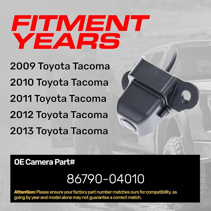 Master Tailgaters Replacement for Toyota Tacoma (2009-2013) Backup Camera OE Part # 86790-04010