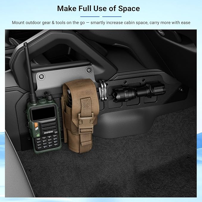 PTYYDS Passenger Side Molle Panel Compatible with 2021-2025 Ford Bronco 2/4 Door Molle Panel Center Console Storage Replacement for 2021-2025 Ford Bronco Accessories