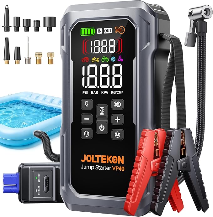 5500A 160PSI 9-in-1 Car Battery Jump Starter with Air Compressor & Air Blower (All Gas 12L Diesel)