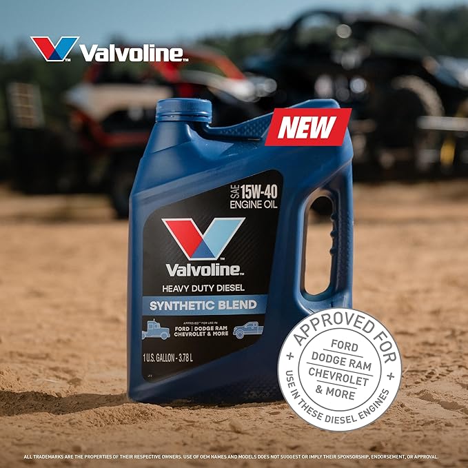 Valvoline Heavy Duty Synthetic Blend 15W-40 Diesel Engine Oil 1 GA, Case of 3