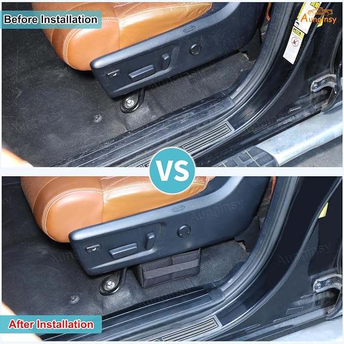 Aunginsy Front Row Driver's Under Seat Storage Bag Compatible with Toyota Tundra 2014-2021, Car Driver's Side Underseat Hidden Organizer Tray Storage Drawer Tool Box with Handle Accessories