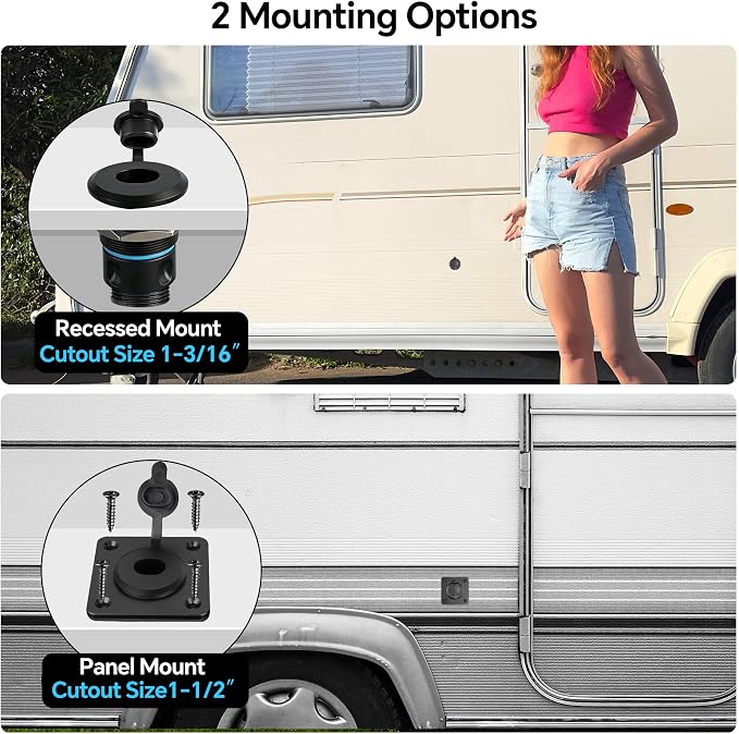 Waterproof Pass Through RJ45 Wall Socket for Starlink Gen 3/Gen 4, Shielded CAT6 Ethernet Female to Female Aluminum Bulkhead Panel Connector for RV Camper Trailer Off-grid Starlink Dish Setup