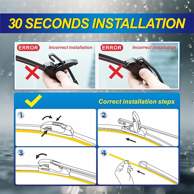 5 PLUS® Windshield Wiper Blades Replacement for 2023-2018 Jeep Wrangler Windshield Wipers (Pack of 3), Automotive Replacement Windshield Wiper Blades For My Car Water Repellent-16"/16"/12"