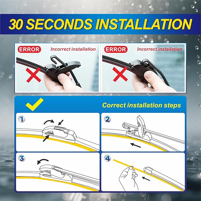 5 PLUS® Silicone Windshield Wipers Replacement for 2018-2021 Chevy Equinox/ 2018-2021 GMC Terrain/ 2003-2009 Kia Sorento Wiper Blades(Set of 3),Automotive Replacement Wiper Blades-24"/18"/13"