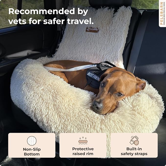 Pelsbarn Soft Comfortable Dog Protecting Car Bed 2.0 Small (Beige)